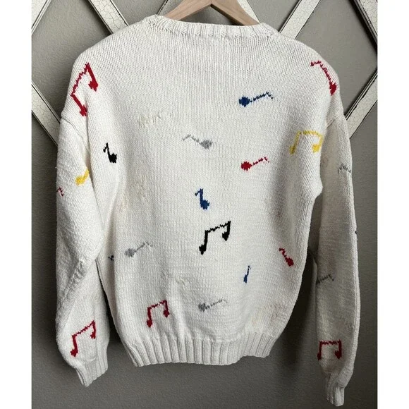 Peter Elliot Women's M? Musician Musical Notes Cotton Sweater *READ* - Picture 9 of 13